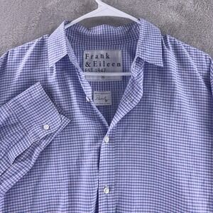 Frank & Eileen Paul Long Sleeve Button Down Shirt Mens Medium Purple Gingham